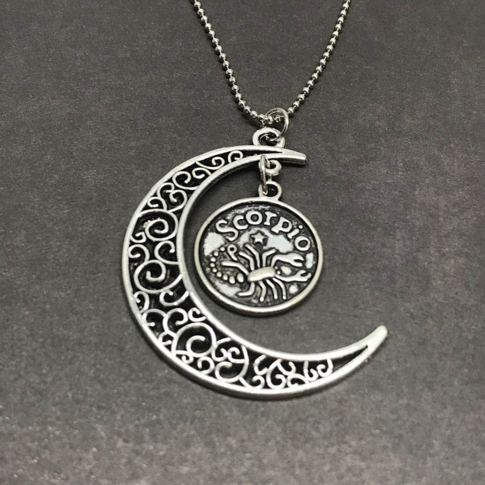 Filigree Celtic Crescent Moon Scorpio Zodiac